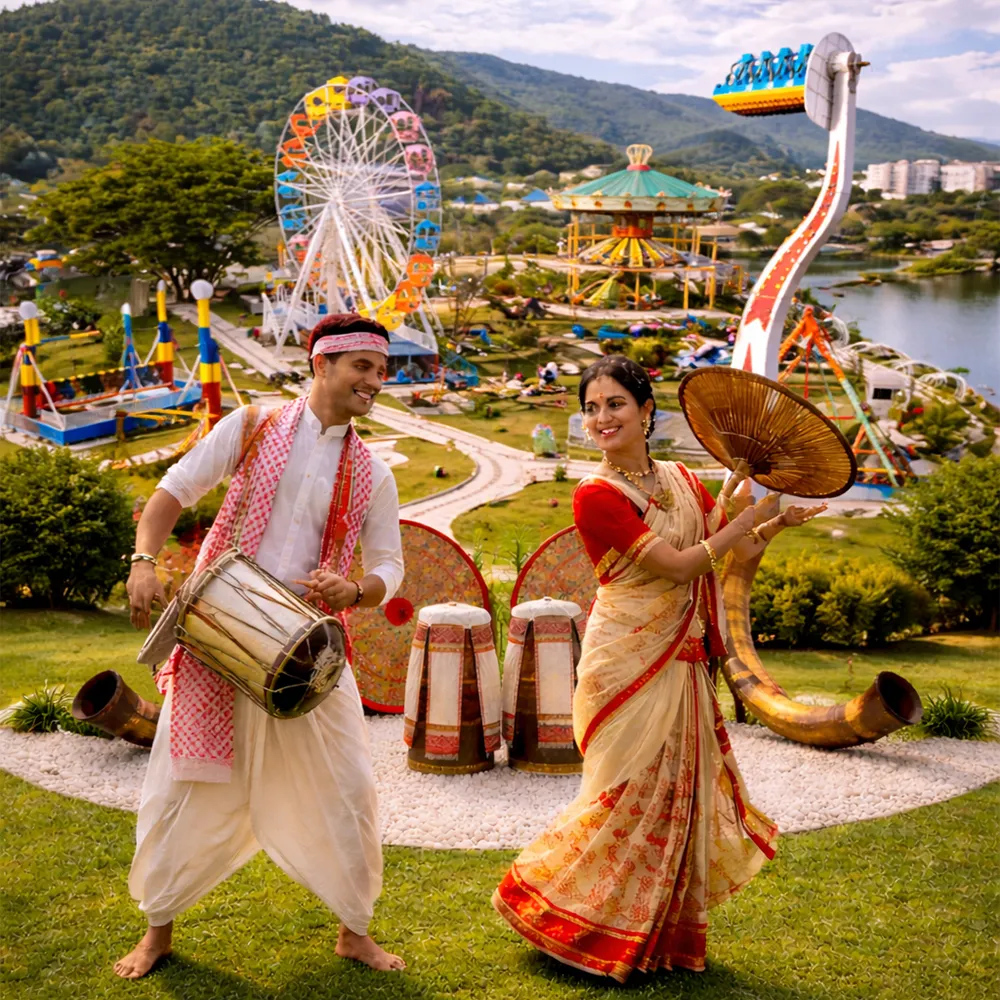 Bihu view with amusmenet park